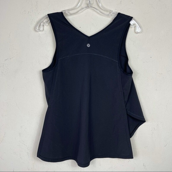 Lululemon Run: Split Singlet High Low Yoga Active Tank Top in Black 6 Yoga Gym - Picture 7 of 9
